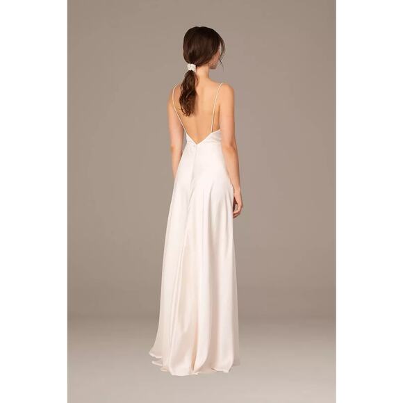 Fame & Partners Rosabel Cowl Neck Satin Gown with Spaghetti Straps - S - Picture 4 of 4